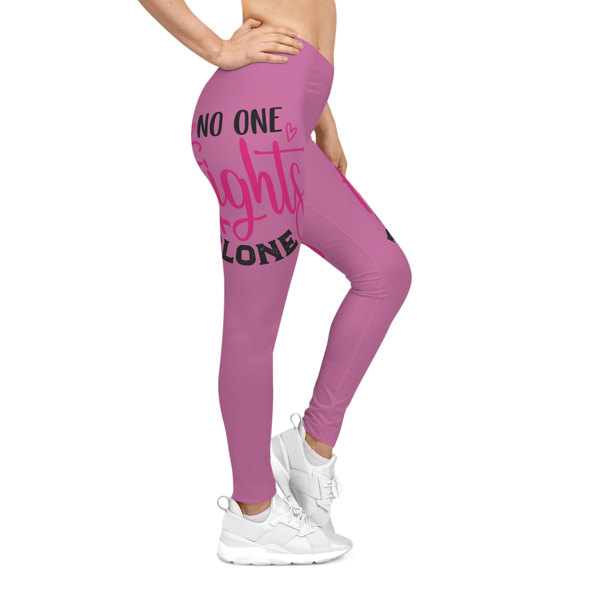 Women's Inspirational Leggings - Supportive Yoga Pants for Workout, Casual Wear, Breast Cancer Awareness, Fitness, Motivational Apparel